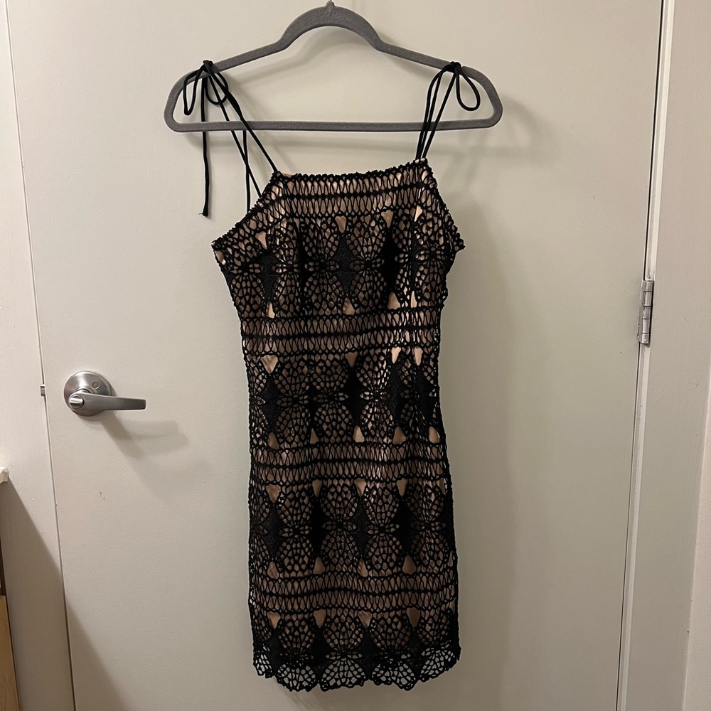 Black and Nude Mini Dress
